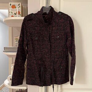 Comptoir Des Cotonniers Floral Cotton Zip Jacket - Size 36